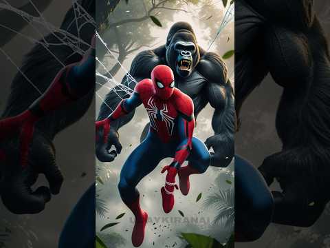 Gorilla vs Spider-Man Boxing Fight 🦍🕷 Ultimate Jungle Showdown | Epic Superhero Battle #Shorts 💥