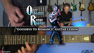 Ozzy Osbourne - Goodbye To Romance Guitar Lesson (Randy Rhoads)