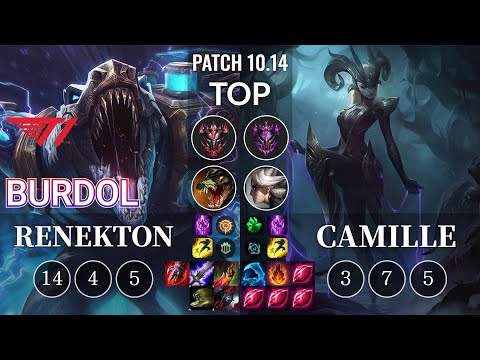 T1 Burdol Renekton vs Camille Top - KR Patch 10.14