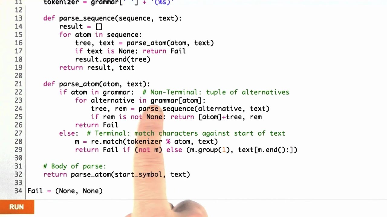 Parse Function - Design of Computer Programs