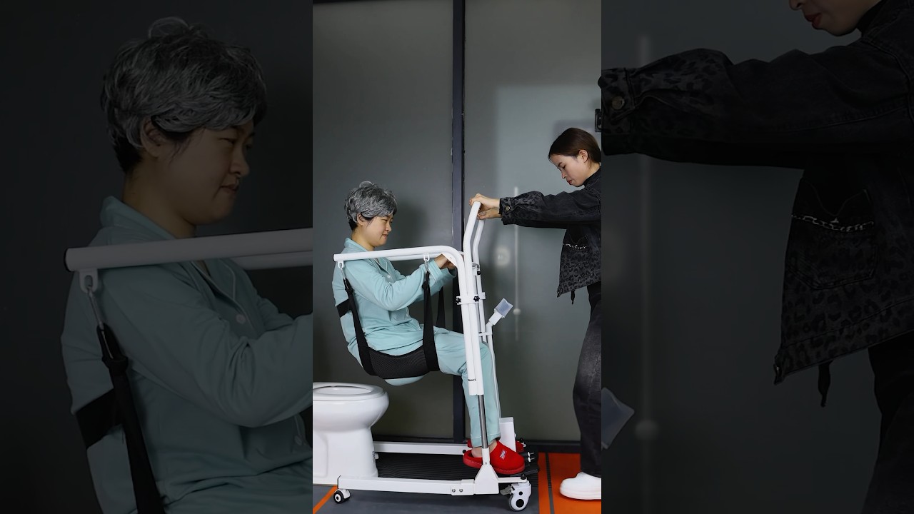Electric Patient Lift, Portable Transfer Chair with High-Capacity Rechargeable Battey, 330 Weight Capacity, Commode Sling