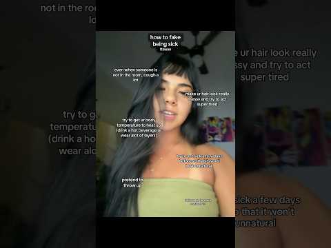 how to fake being sick #fyp #sick #shorts #ttswan