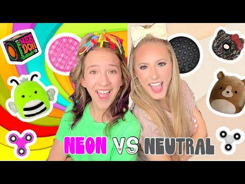 NEON ⚡️🌈 VS NETERAL 🧸🤍 LEARNING EXPRESS COLOR SHOPPING CHALLENGE!