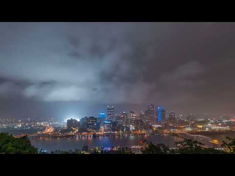 A stormy night in Pittsburgh - timelapse of late night storms - August 17th, 2023