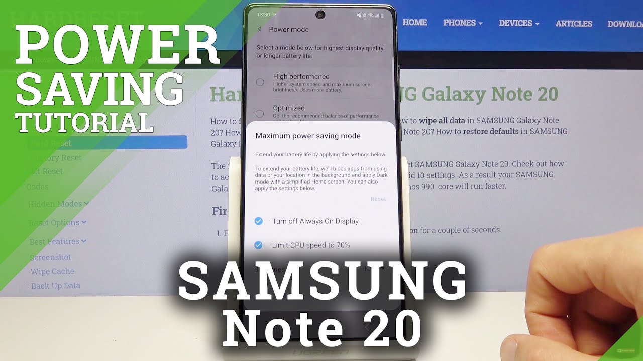 How to Allow Power Saving Mode in SAMSUNG Galaxy Note 20 – Extend Battery Life