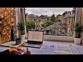 13 HOUR STUDY WITH ME on A RAINY DAY | Background noise, 10-min Break, No music, Study with Merve