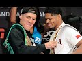 OSCAR VALDEZ GRABS SHAKUR STEVENSON'S BELT DURING FACE OFF! BOTH TRADE WORDS AT FINAL PRESSER
