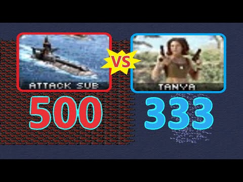 Typhoon Attack Sub vs Tanya - Same Cost - Red Alert 2