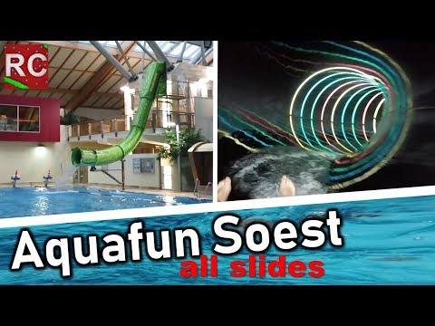AquaFun Soest - alle Rutschen / all slides (mit FunAconda) POVs 2018