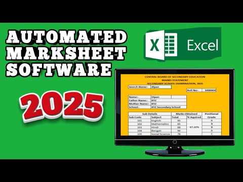 🎓 Create AUTOMATED MARKSHEET Software In Microsoft Excel 