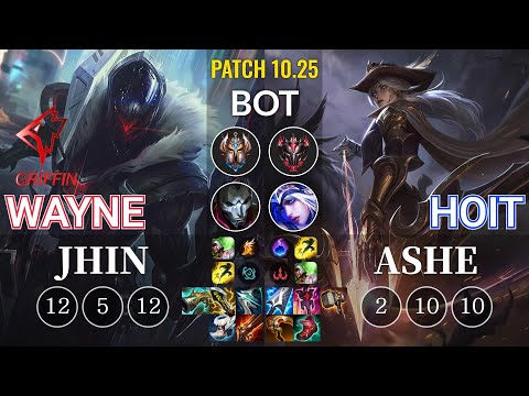 GRF Wayne Jhin vs Hoit Ashe Bot - KR Patch 10.25