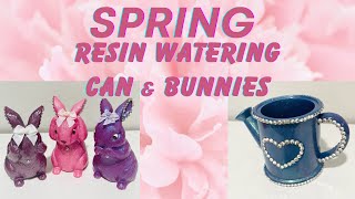 Easy DIY Spring Decor: Resin Casting for Watering Can & Bunnies