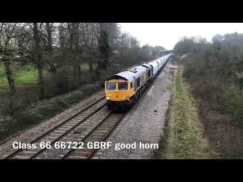 Market harborough station class 66 66722 GBRF Sir Edward watkin  through Great Bowden great horn