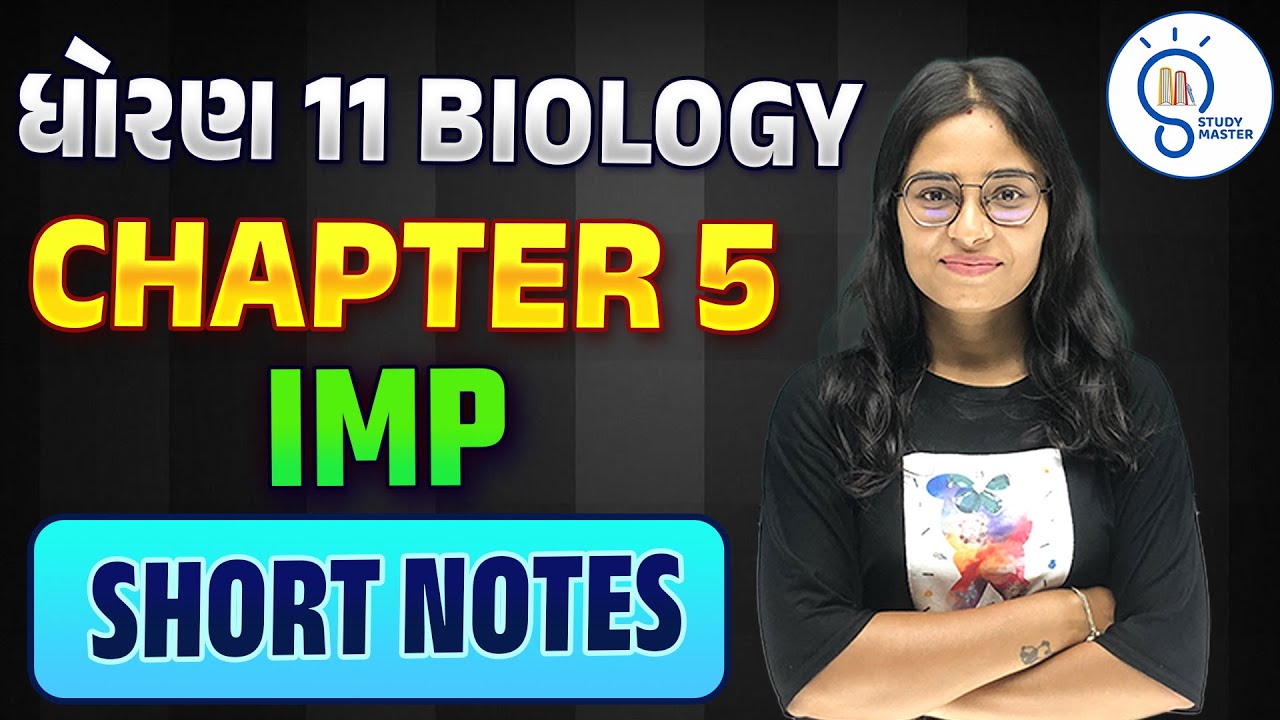 Std 11 Biology ch 5 IMP short notes