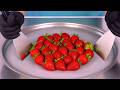 Strawberry Ice Cream Rolls That Look TOO GOOD Satisfying Visual ASMR
