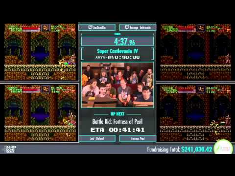 Super Castlevania IV - JoeDamillio, FuriousPaul,  hanage, Just Defend in 37:39 - AGDQ2015 - Part 60
