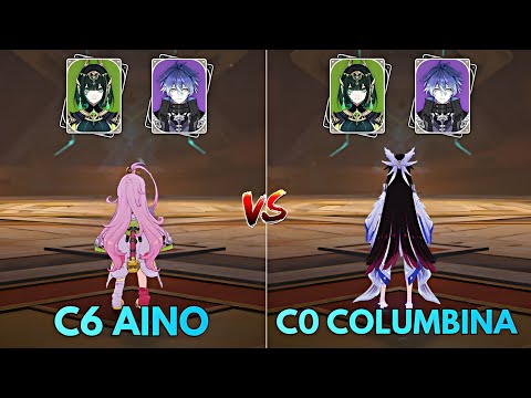 C0 Columbina vs C6 Aino with Flins & Nefer! Genshin Impact