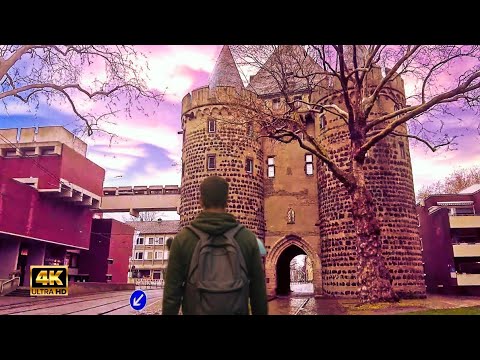 NEUSS CITY WALK • GERMANY 4K 60FPS | POV RAINY HISTORIC STREETS | 3D AUDIO | NO TALKING | OLD TV