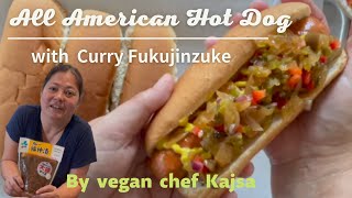 All American Hot Dog with Curry Fukujinzuke - by Chef Kajsa Alger