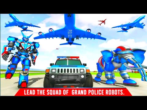 Police Elephant robot game. Police robot transport game. Robot Elephant  game  -Android gameplay
