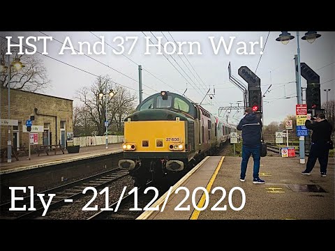 HST 43480 And Class 37 37608 Horn War And Thrash At Ely! 21/12/2020!