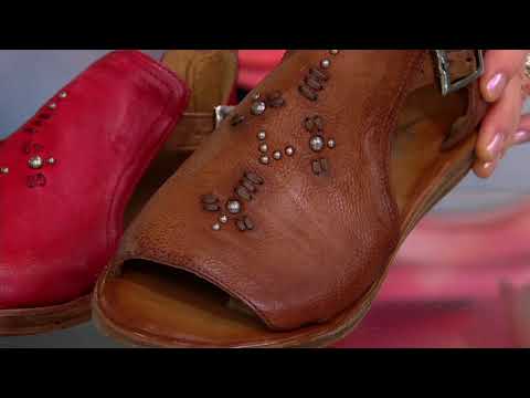 Miz Mooz Leather Cut-Out Sandals - Feat on QVC