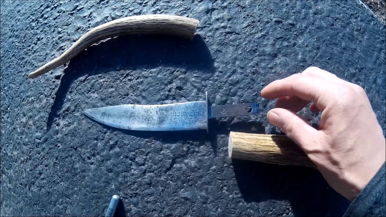 <h1 class=title>How to Use Water to Attach an Antler Handle to a Knife Blade</h1>