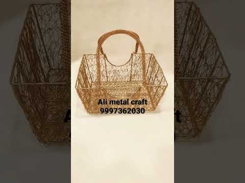 Square metal wire basket