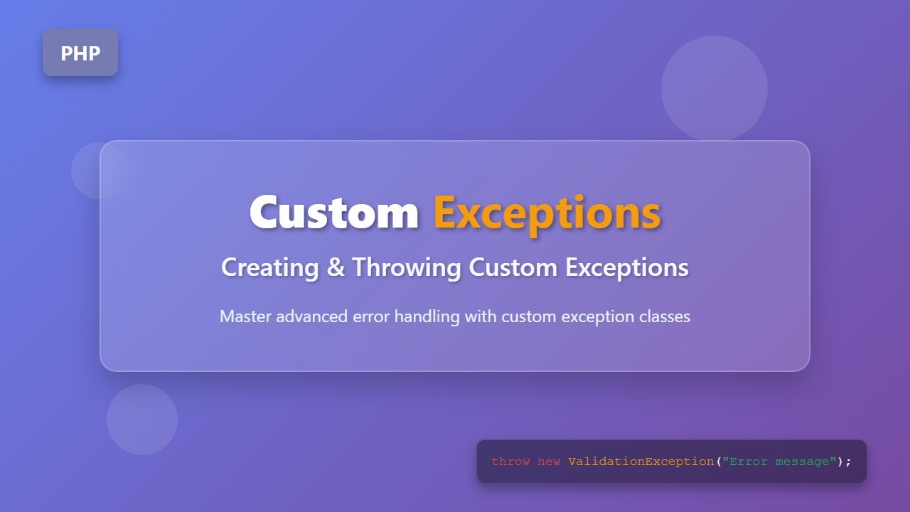 PHP Custom Exceptions: Elevate Your Error Handling! 🚀