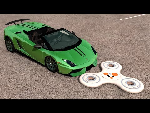 Giant Fidget Spinner Destroying Vehicles - BeamNG DRIVE