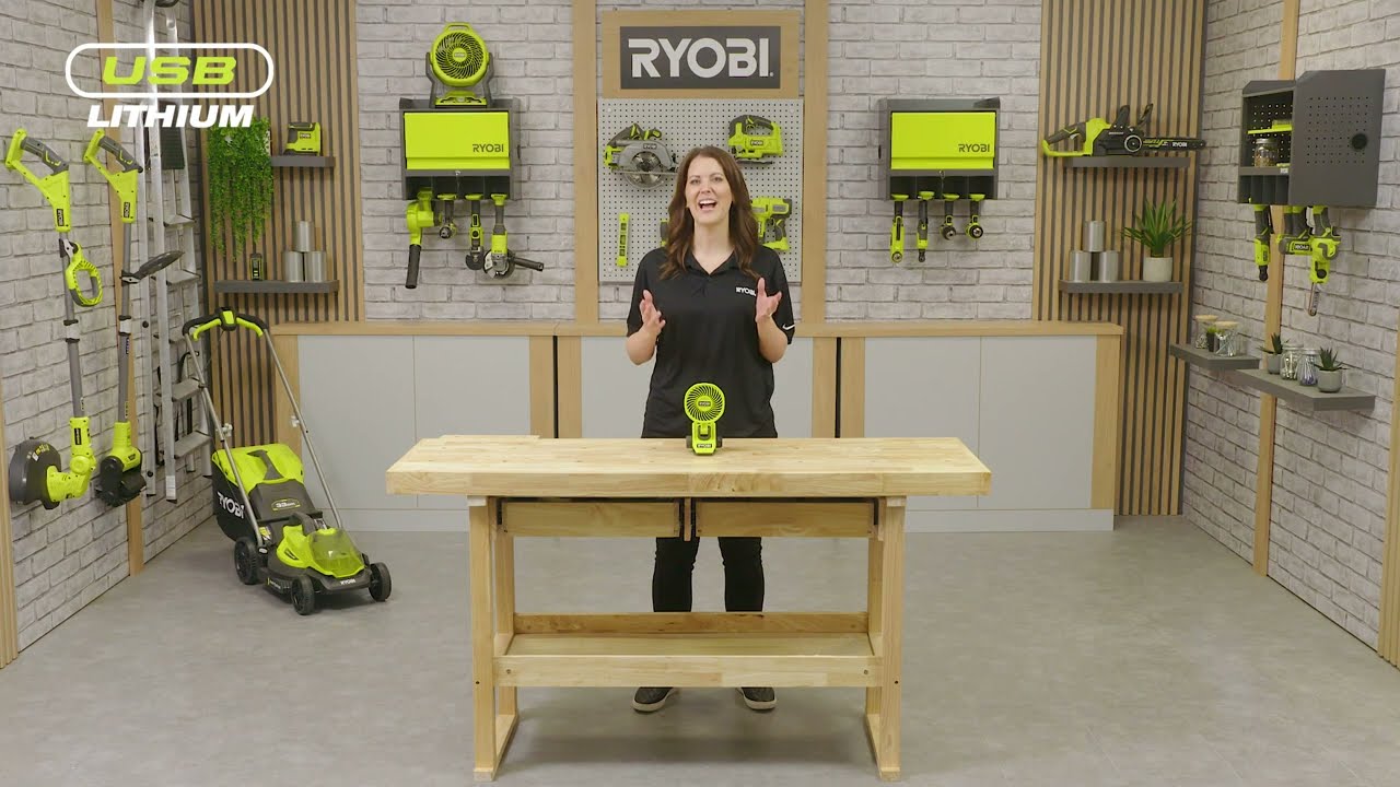 Ryobi USB Lithium Clamp Fan Kit (1x 2.0Ah) 4V RCF4120G