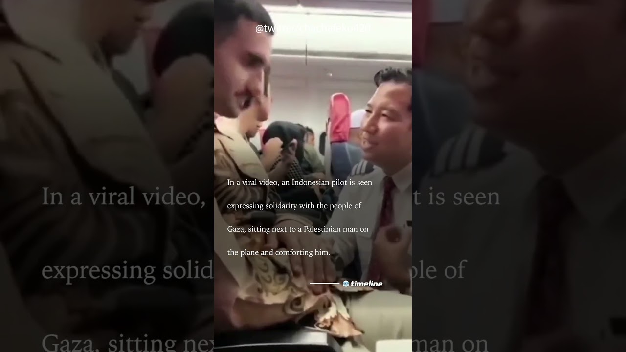 Indonesian Pilot Comforts Palestinian Passenger