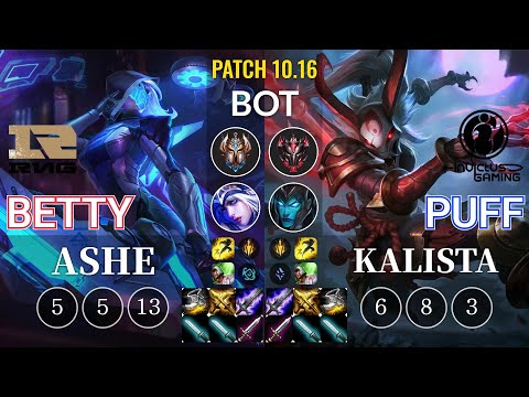 RNG Betty Ashe vs IG Puff Kalista Bot - KR Patch 10.16