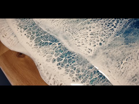 #37. Frothy Resin Waves Over a Six Foot Wide Bathroom Vanity Top