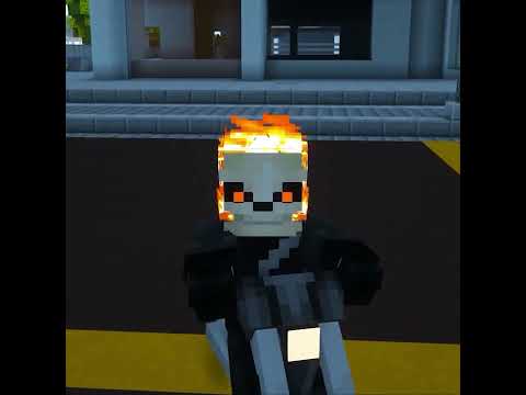 Ghost Rider Riding his Bike in MINECRAFT! Fisk Superheroes Mod Update #shorts