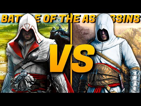 Part of a video titled Assassin's Creed | Altair vs Ezio (Who's The Better Assassin?)