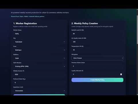Kaavach AI – Phase 2 Demo | AI-Powered Parametric Insurance for Gig Workers