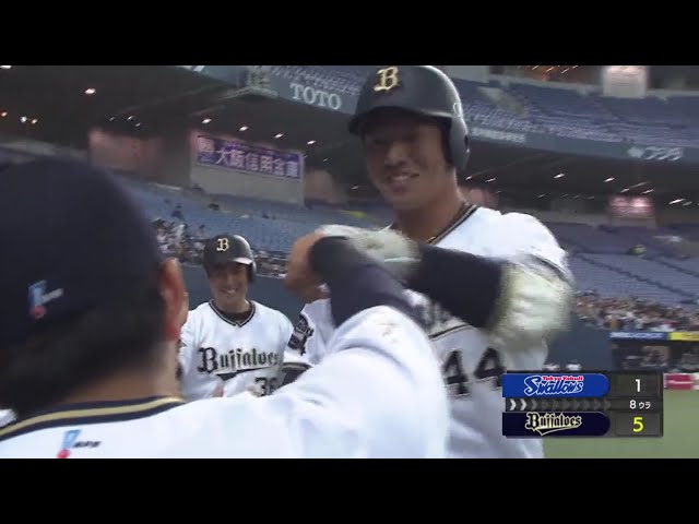 【8回裏】バファローズのルーキー・頓宮 左中間へダメ押しの2ランホームランを放つ!! 2019/3/5 B-S