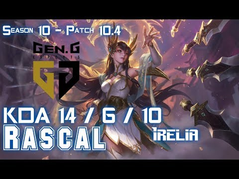 Gen Rascal IRELIA vs RUMBLE Top - Patch 10.4 KR Ranked