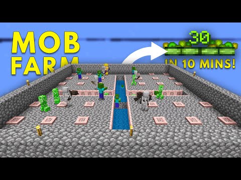 EASIEST MOB & XP FARM For 1.20.10 Minecraft Bedrock ( NO SPAWNER )
