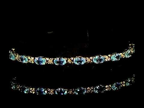 Lady's 14k Yellow Gold 8.25ct (TW) Blue Topaz Bracelet