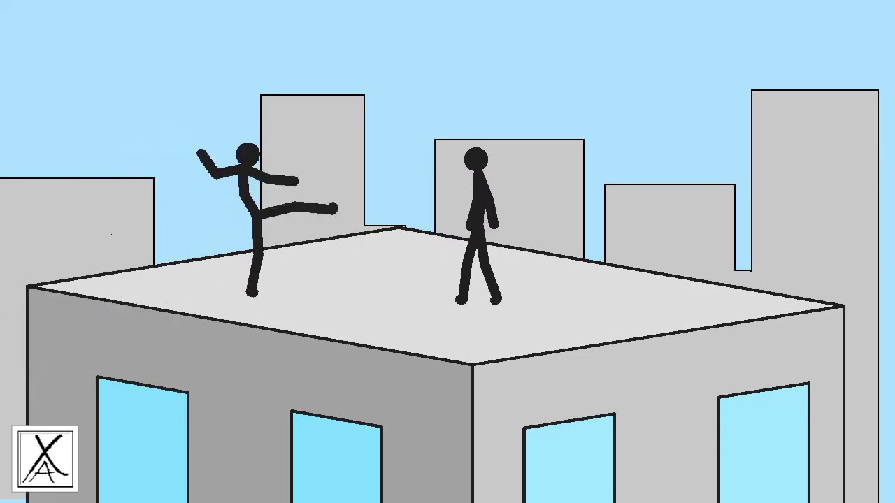Fighting on a rooftop - a Stick Nodes Animation