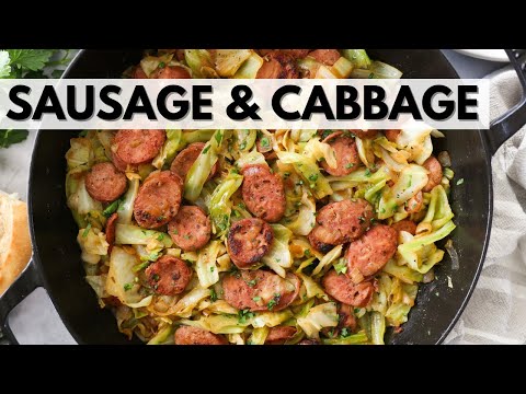 One-Pan Chicken Sausage & Cabbage Skillet!