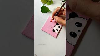 Mini canvas cute painting 😍🐼#shorts #youtube #viral #audio #panda#painting