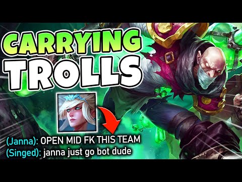 #1 SINGED NA CARRIES TOXIC TROLLING JANNA! FULL AP PREDATOR SINGED IS AMAZING - League of Legends