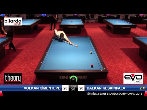 VOLKAN ÇİMENTEPE & BALKAN KESKİNPALA Bilardo Maçı - 2018 ERKEKLER 2.ETAP-6.Ön Eleme