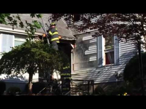 81 Arlene St., Lowell. One-alarm fire on porch extended to home. Knocked down. Checking for extensio