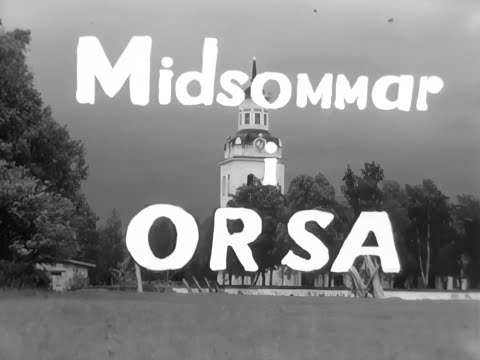 Midsommar på hembygdsgården i Orsa 1955.