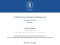 Lecture1. Introduction to Network Science.