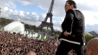 PSY GANGNAM STYLE Paris live flashmob at Trocadero with Cauet (NRJ) 파리 강남스타일 5.11.2012